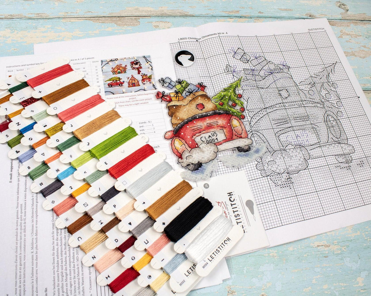 Christmas Ornaments Kit L8055 Counted Cross Stitch Kit from Wizardi