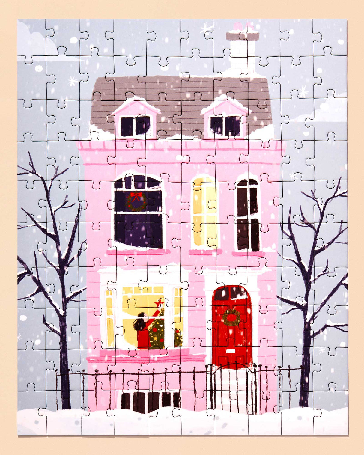 Christmas Pink House Puzzle from Ordinary Habit
