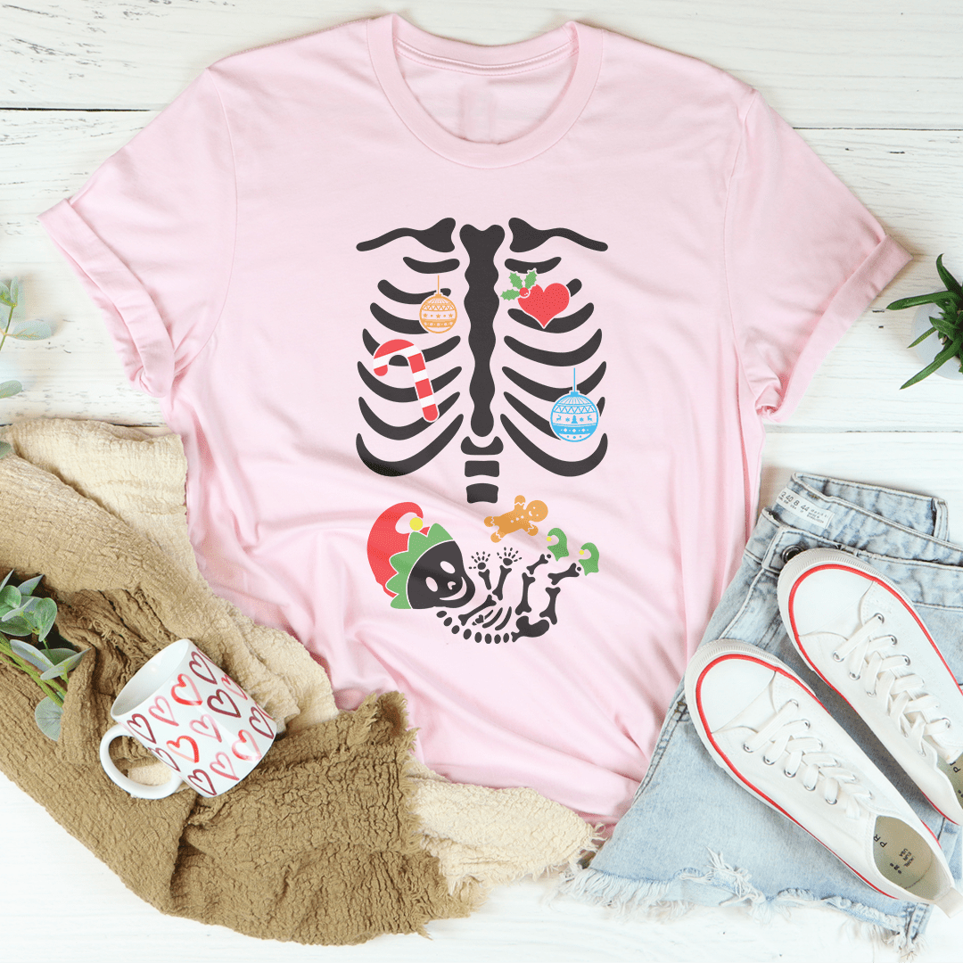Christmas Pregnant Skeleton Tee from Peachy Sunday
