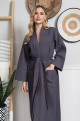 Lightweight Cotton Waffle Robe for Women From Lotus Linen