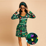 The Christmas Tree Camo | Christmas Tree Print Skater Dress from Shinesty