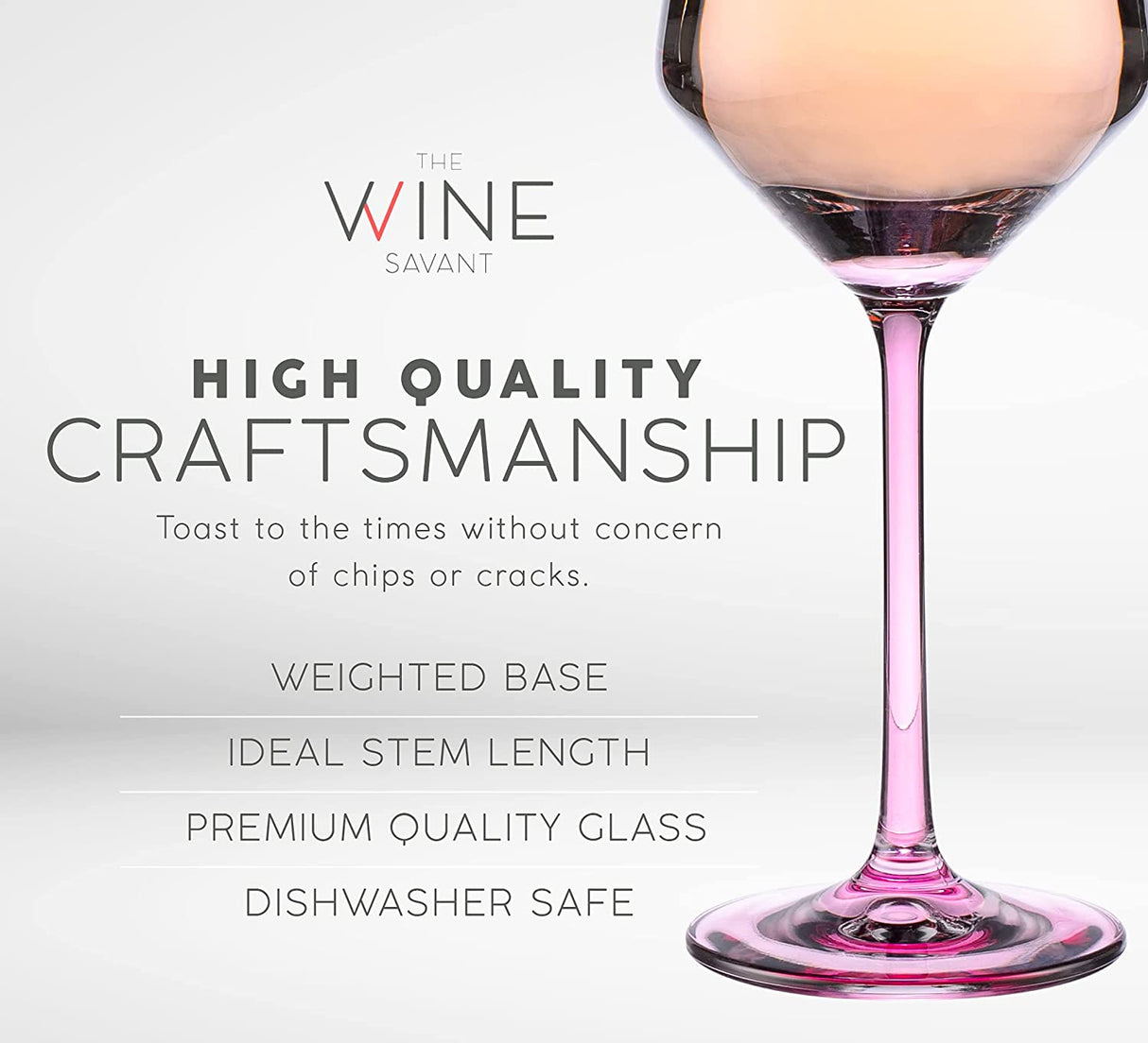 Colored Crystal Wine Glass Set of 6, Large Stemmed 12 oz Glasses, Great for all Occasions & Special Celebrations Unique Italian Style Tall Drinkware for Red & White Wine, Water Dinner, Color Glassware from The Wine Savant