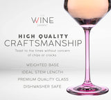 Colored Crystal Wine Glass Set of 6, Large Stemmed 12 oz Glasses, Great for all Occasions & Special Celebrations Unique Italian Style Tall Drinkware for Red & White Wine, Water Dinner, Color Glassware from The Wine Savant