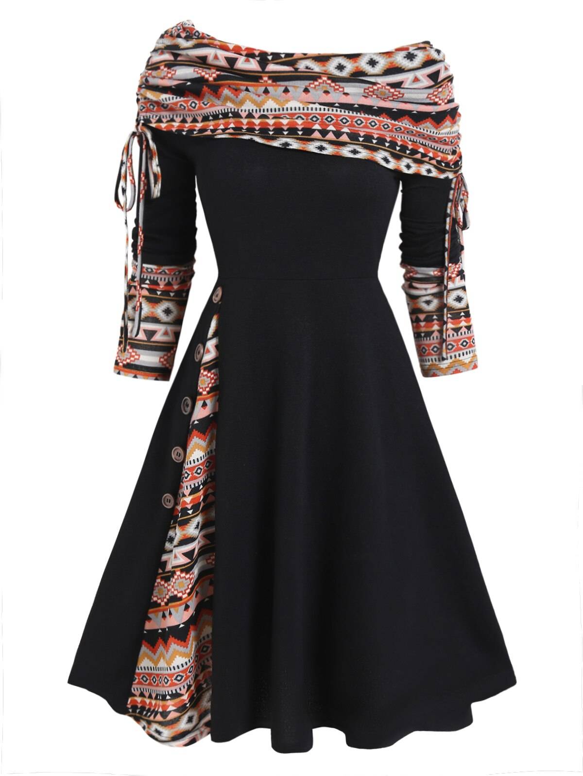 Cinched Striped Flare Dress From Kawaii Stop