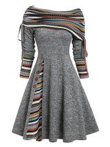 Cinched Striped Flare Dress From Kawaii Stop