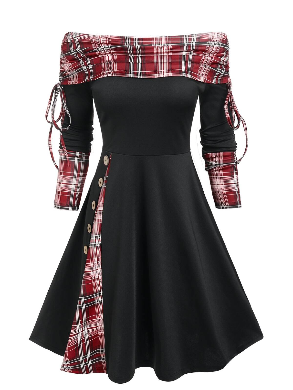 Cinched Striped Flare Dress From Kawaii Stop