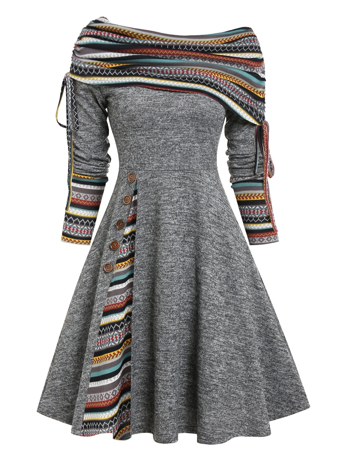 Cinched Striped Flare Dress From Kawaii Stop