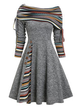 Cinched Striped Flare Dress From Kawaii Stop