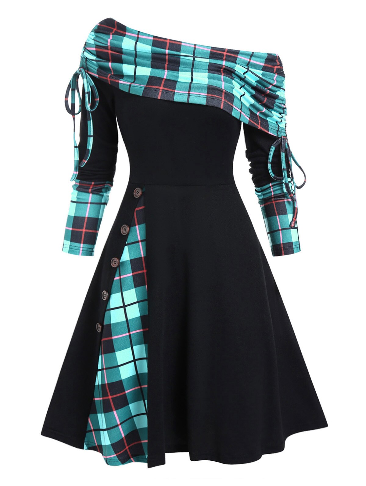 Cinched Striped Flare Dress From Kawaii Stop