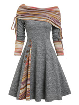 Cinched Striped Flare Dress From Kawaii Stop