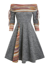 Cinched Striped Flare Dress From Kawaii Stop
