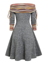 Cinched Striped Flare Dress From Kawaii Stop