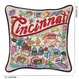 Cincinnati Hand-Embroidered Pillow from Quirks!