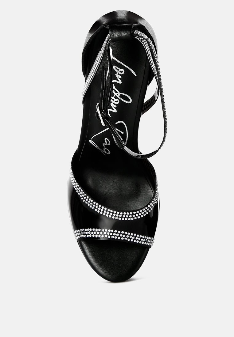 Cinderella Rhinestones Embellished Stiletto Platform Sandals from London Rag International