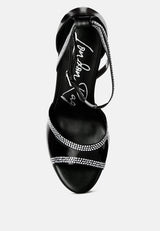 Cinderella Rhinestones Embellished Stiletto Platform Sandals from London Rag International