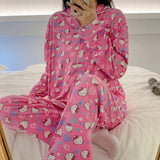 Hello Kitty Kuromi My Melody Cinnamoroll Flannel Pajamas From Kawaii Stop