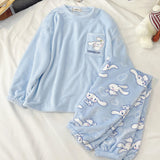 Hello Kitty Kuromi My Melody Cinnamoroll Flannel Pajamas From Kawaii Stop