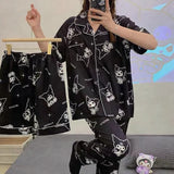 Hello Kitty Kuromi My Melody Cinnamoroll Flannel Pajamas From Kawaii Stop