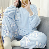 Hello Kitty Kuromi My Melody Cinnamoroll Flannel Pajamas From Kawaii Stop
