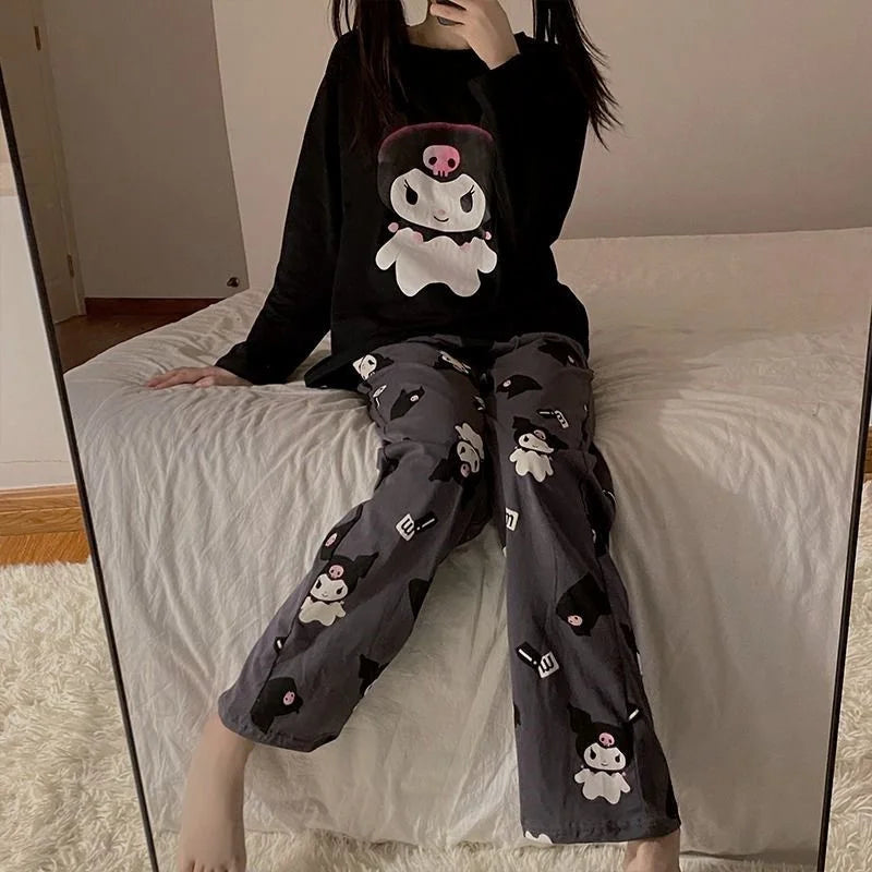 Hello Kitty Kuromi My Melody Cinnamoroll Flannel Pajamas From Kawaii Stop