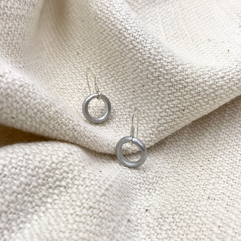 Recycled Bomb Circle Earrings from SLATE + SALT