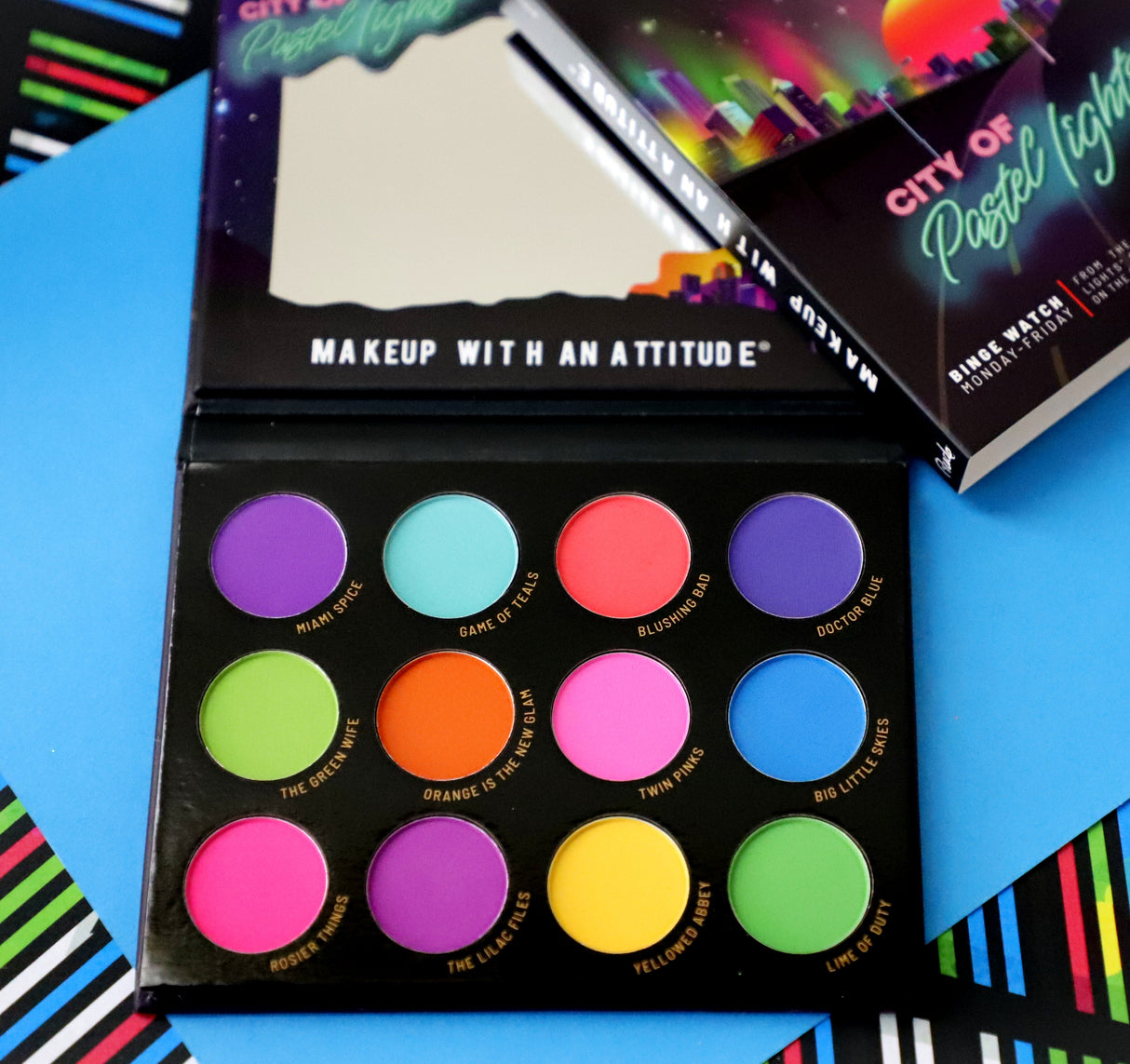 City of Pastel Lights - 12 Pastel Pigment & Eyeshadow Palette From Rude Cosmetics
