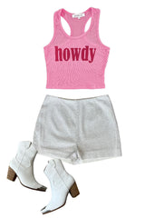 Howdy Fitted Cropped Rodeo Tank Top from Amazing Lace