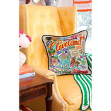 Cleveland Hand-Embroidered Pillow from Quirks!