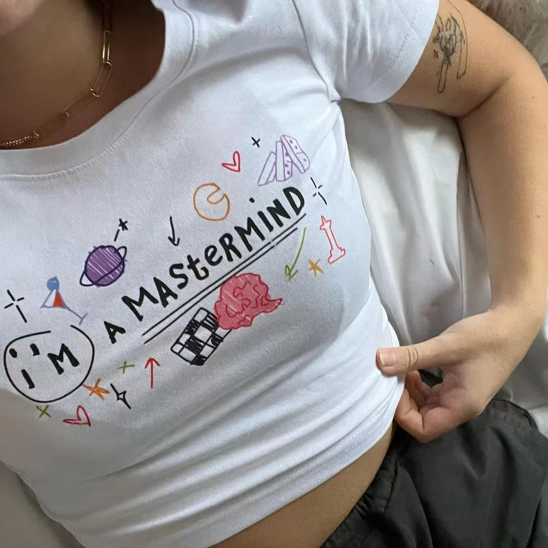 I'm A Matermind - Clever Quips Cropped Tee From Kawaii Stop