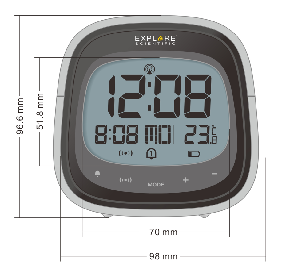 Explore Scientific Touch Key Radio Controlled Clock from Explore Scientific