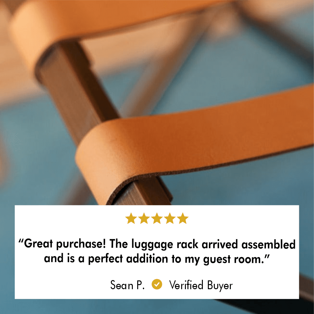 Carson-Foldable Metal Luggage Rack with Genuie Leather from VITAHOME DESIGN LLC