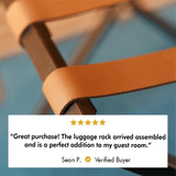 Carson-Foldable Metal Luggage Rack with Genuie Leather from VITAHOME DESIGN LLC