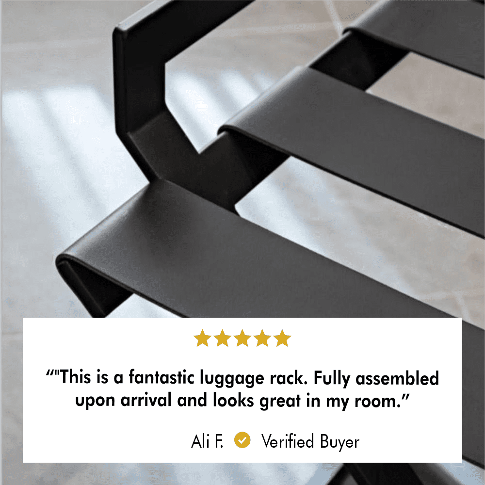 Foldable Luxury Luggage Rack with Genunie Leather Straps For Guest Room from VITAHOME DESIGN LLC