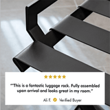 Foldable Luxury Luggage Rack with Genunie Leather Straps For Guest Room from VITAHOME DESIGN LLC