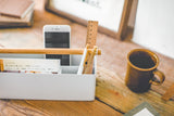 Pen + Desk Organizer - Two Sizes - Steel + Wood from Yamazaki Home