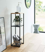 Two-Tier Display & Storage Shelf (31.5" H)  - Steel + Wood from Yamazaki Home