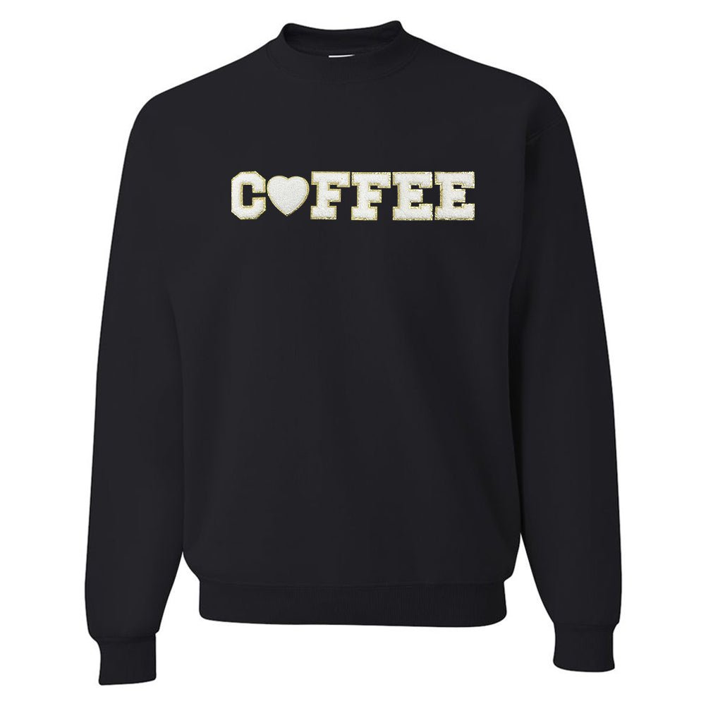 Coffee Heart Letter Patch Crewneck Sweatshirt from United Monograms