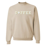 Coffee Heart Letter Patch Crewneck Sweatshirt from United Monograms
