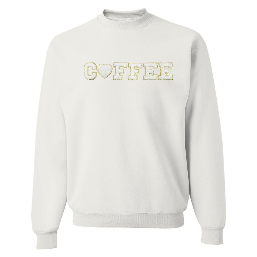 Coffee Heart Letter Patch Crewneck Sweatshirt from United Monograms
