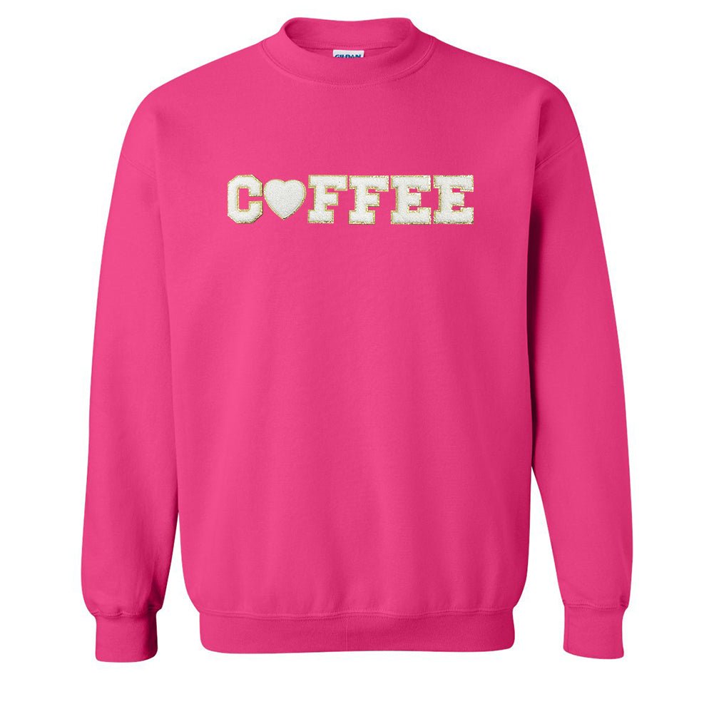 Coffee Heart Letter Patch Crewneck Sweatshirt from United Monograms