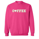 Coffee Heart Letter Patch Crewneck Sweatshirt from United Monograms