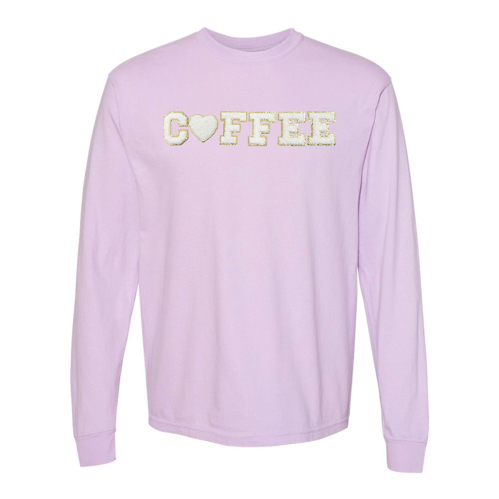 Coffee Heart Letter Patch Long Sleeve T-Shirt from United Monograms