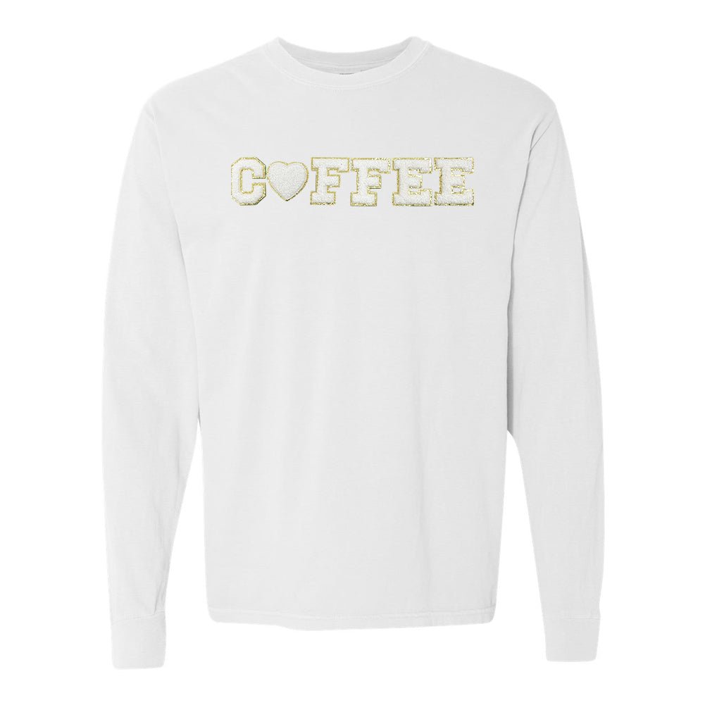 Coffee Heart Letter Patch Long Sleeve T-Shirt from United Monograms