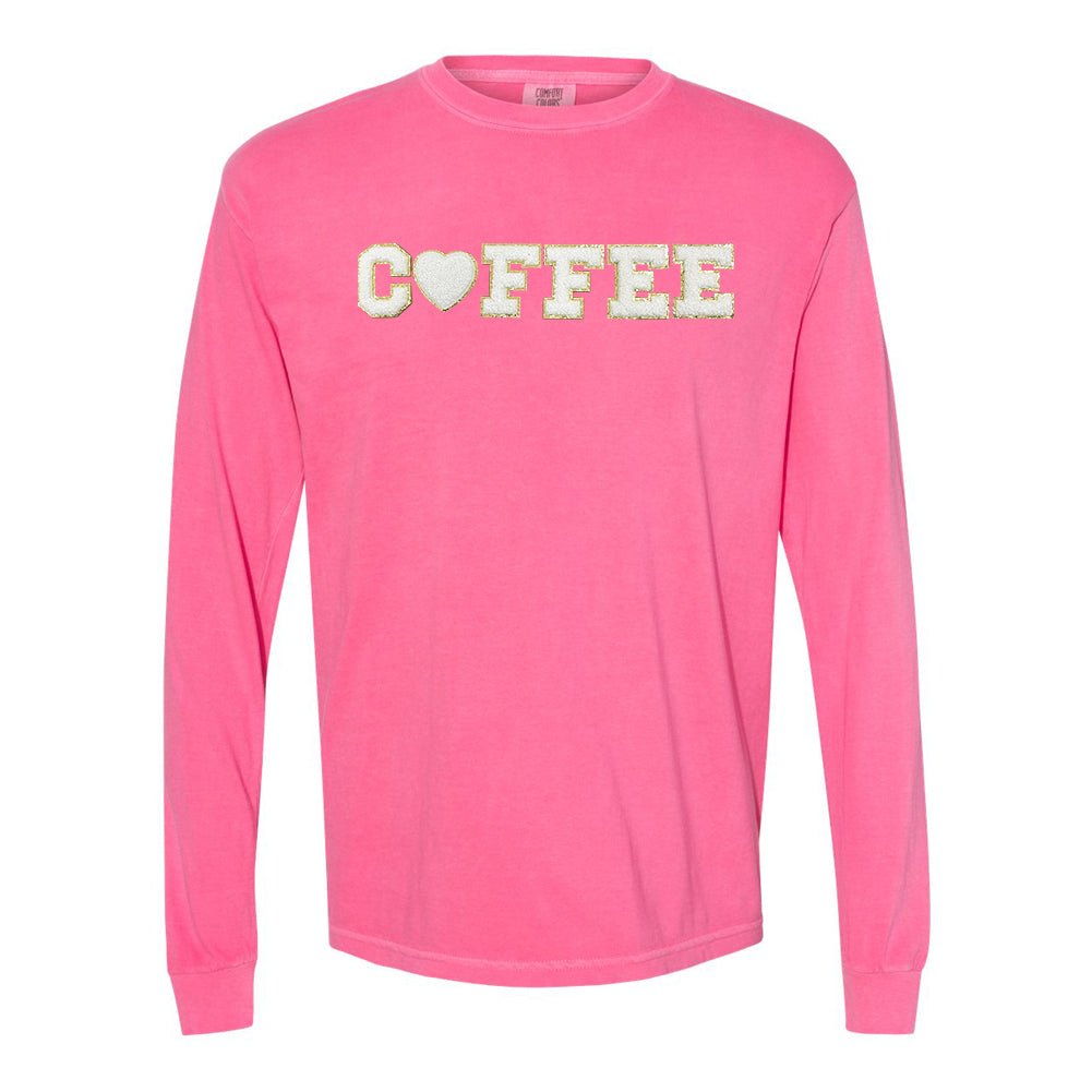Coffee Heart Letter Patch Long Sleeve T-Shirt from United Monograms
