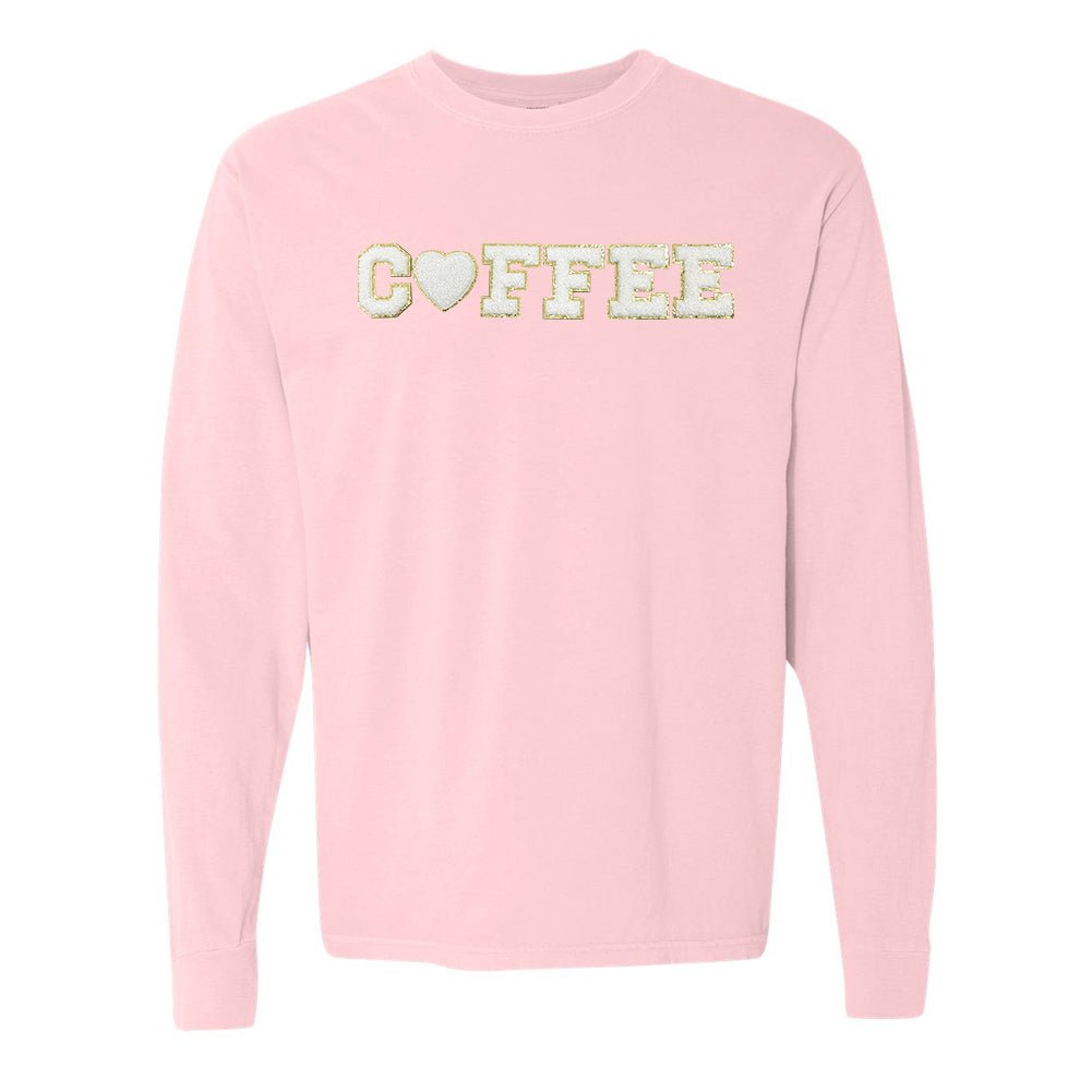 Coffee Heart Letter Patch Long Sleeve T-Shirt from United Monograms
