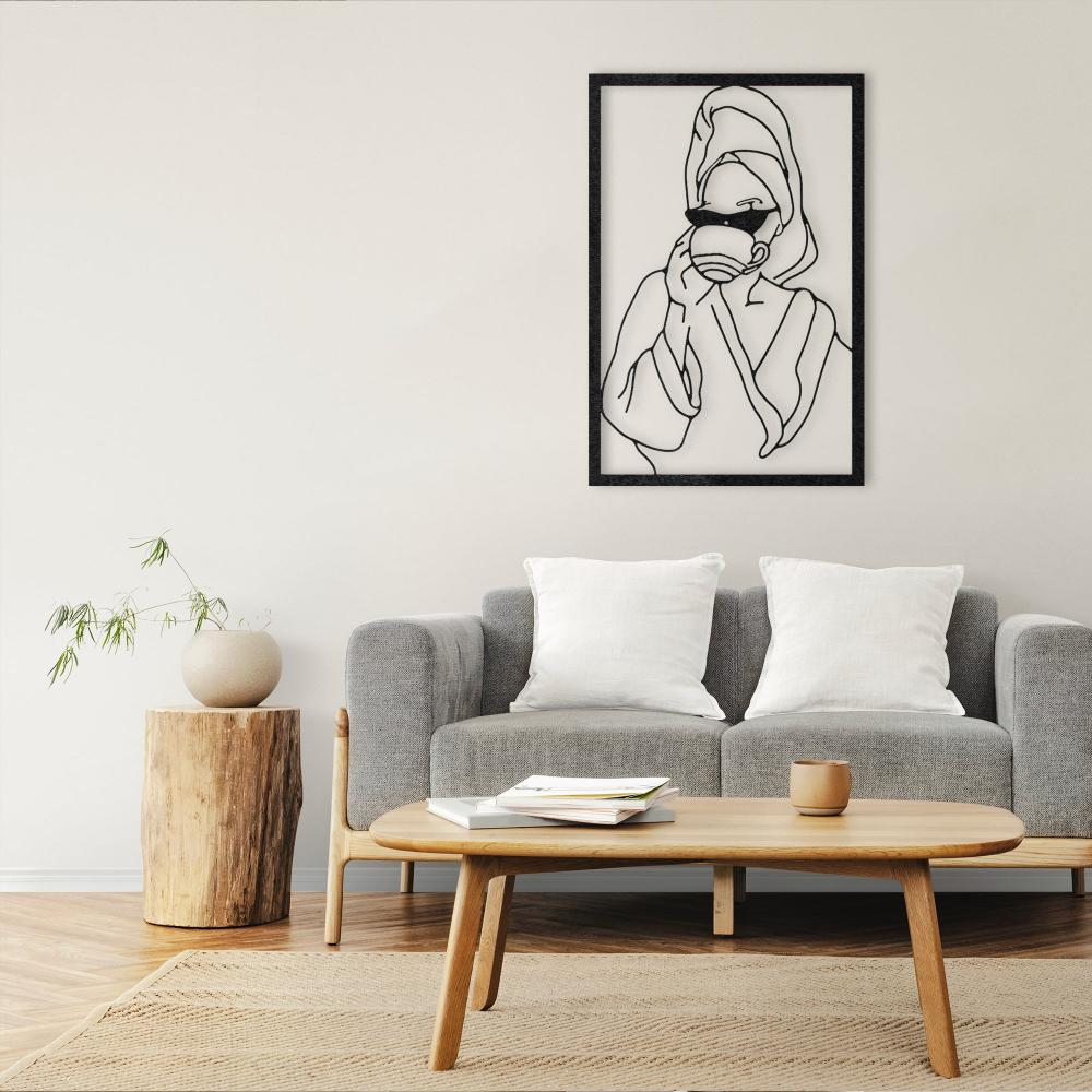 Lady With Coffee Metal Wall Art from VITAHOME DESIGN LLC