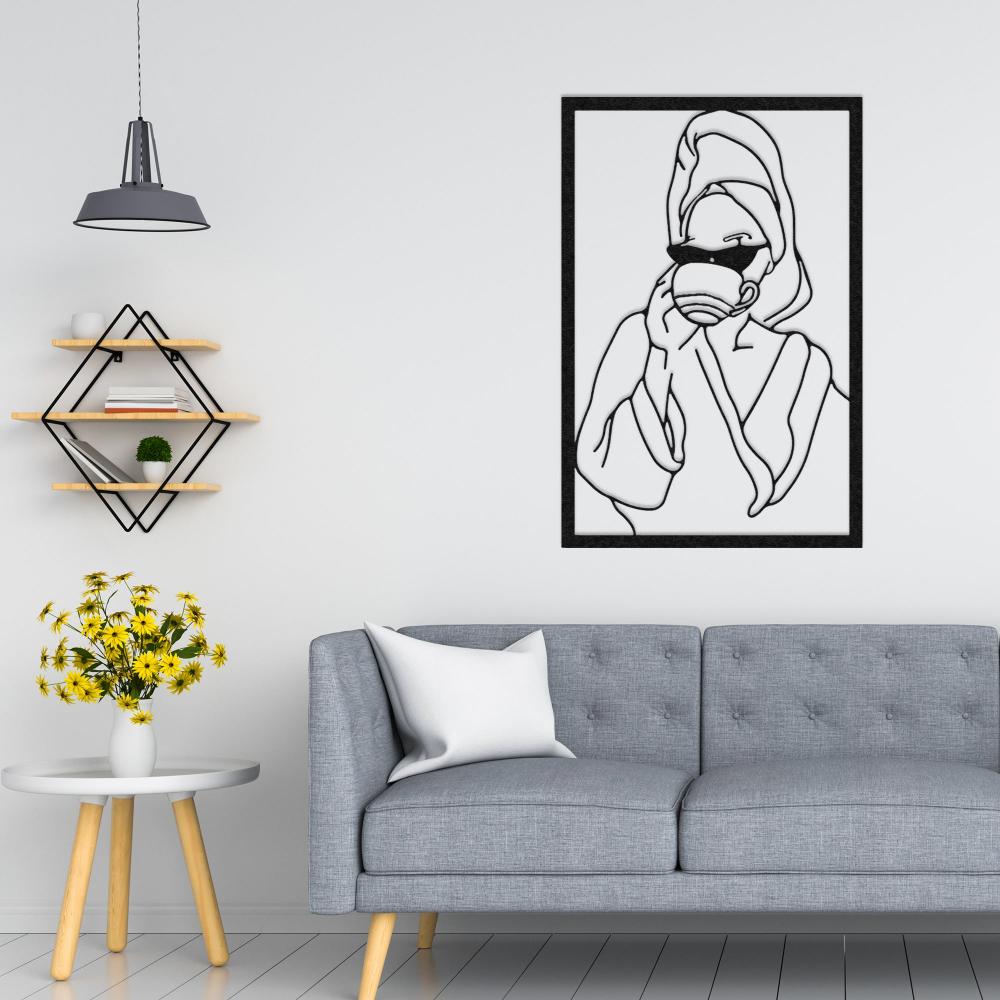 Lady With Coffee Metal Wall Art from VITAHOME DESIGN LLC