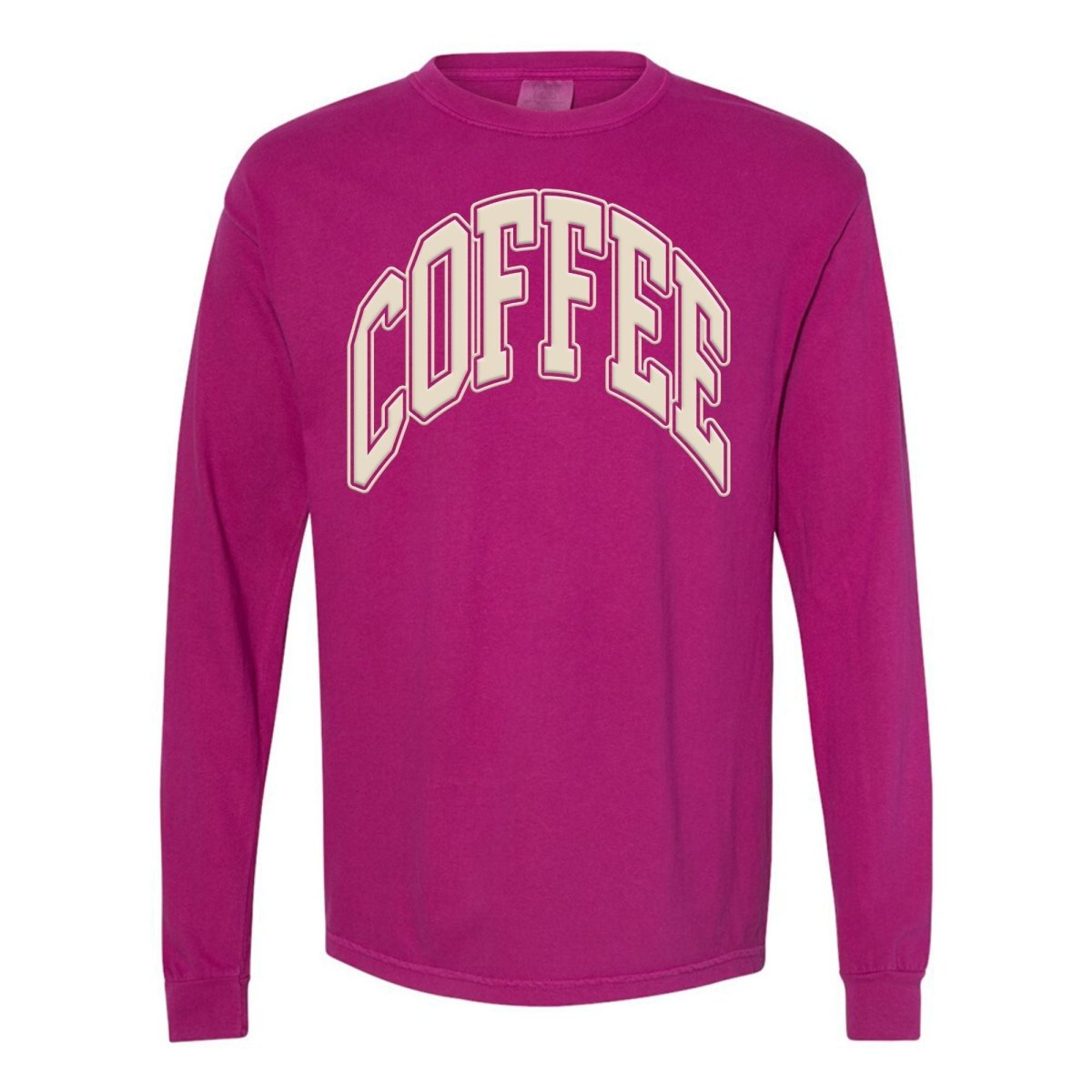 'Coffee' PUFF Long Sleeve T-Shirt from United Monograms
