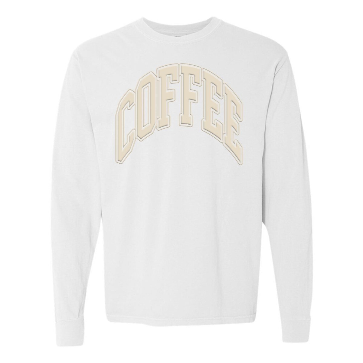 'Coffee' PUFF Long Sleeve T-Shirt from United Monograms