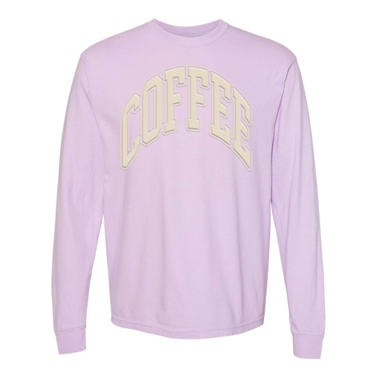 'Coffee' PUFF Long Sleeve T-Shirt from United Monograms